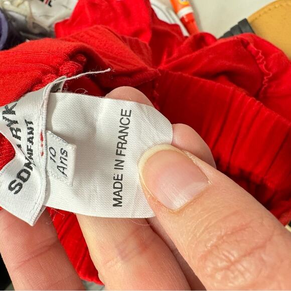 Sonia Rykiel Enfant Red Tiered Mini Skirt Pull On Girls 10 Ruffled Luxury - Picture 9 of 9